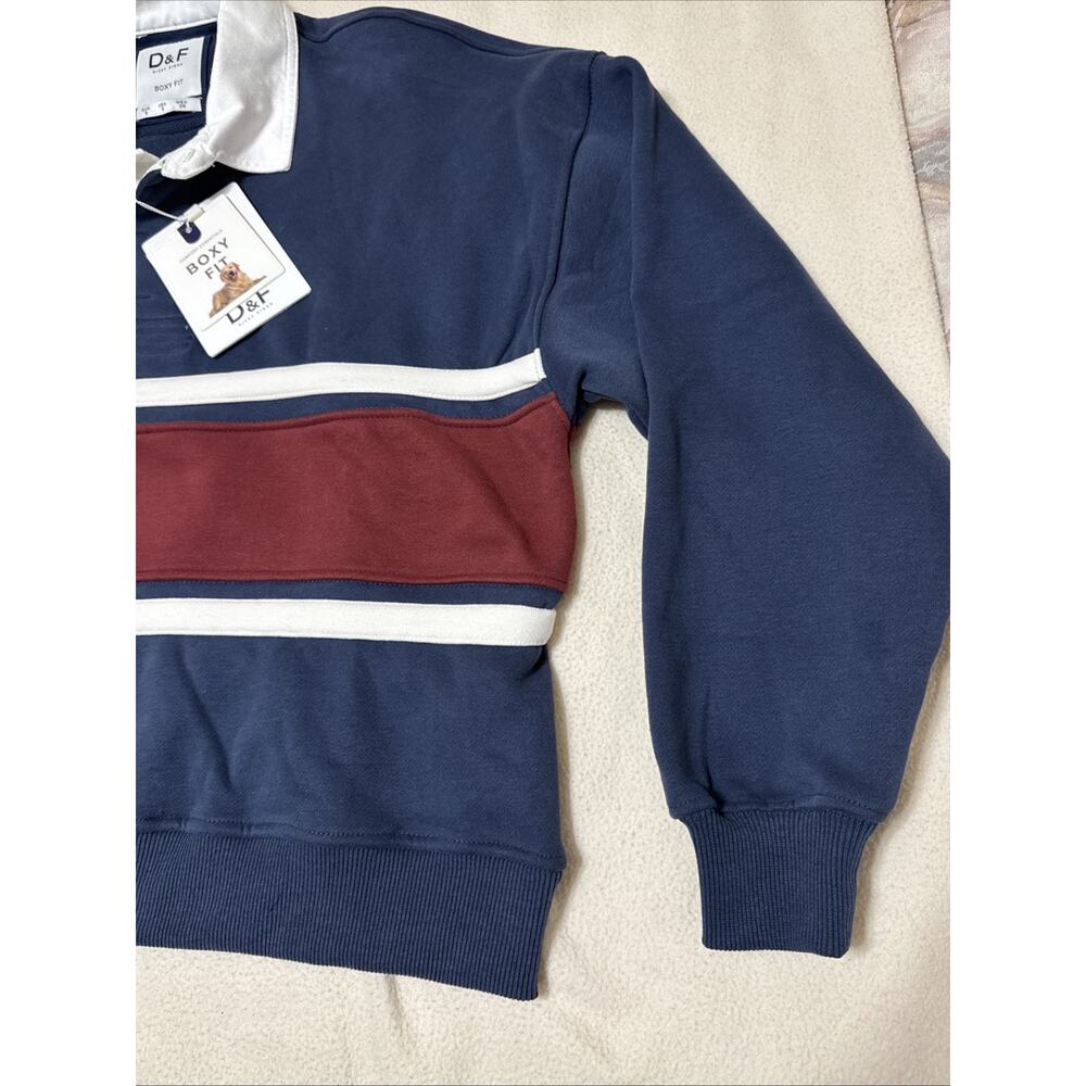 D&F Ricky Singh Mens Multicolor Long Sleeve Boxy Fit Rugby Size Small - Picture 7 of 13